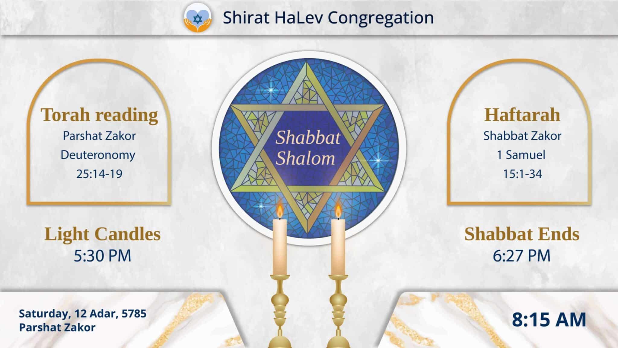 Shabbat candle lighting times